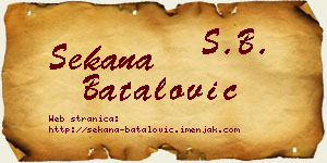 Sekana Batalović vizit kartica